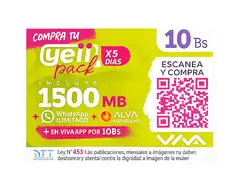 Tarjeta Viva 10 Bs